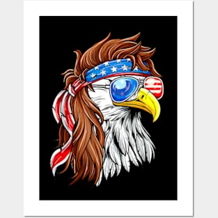 Patriotic Bald Eagle Mullet Usa American Flag 4Th Of July Posters and Art